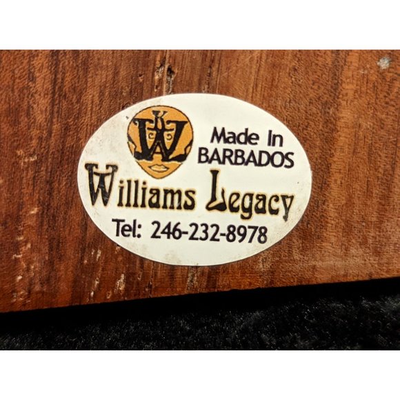 Handcrafted Wooden Mahogany Jewelry Trinket Box Barbados Williams Legacy - Picture 9 of 10